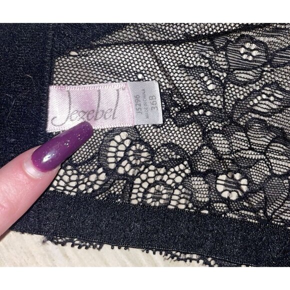 Jezebel J5296 Lace Longline Strapless Multi Way Bra Padded UW 36B Black Red - Picture 6 of 6